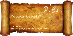 Petyka Csegő névjegykártya